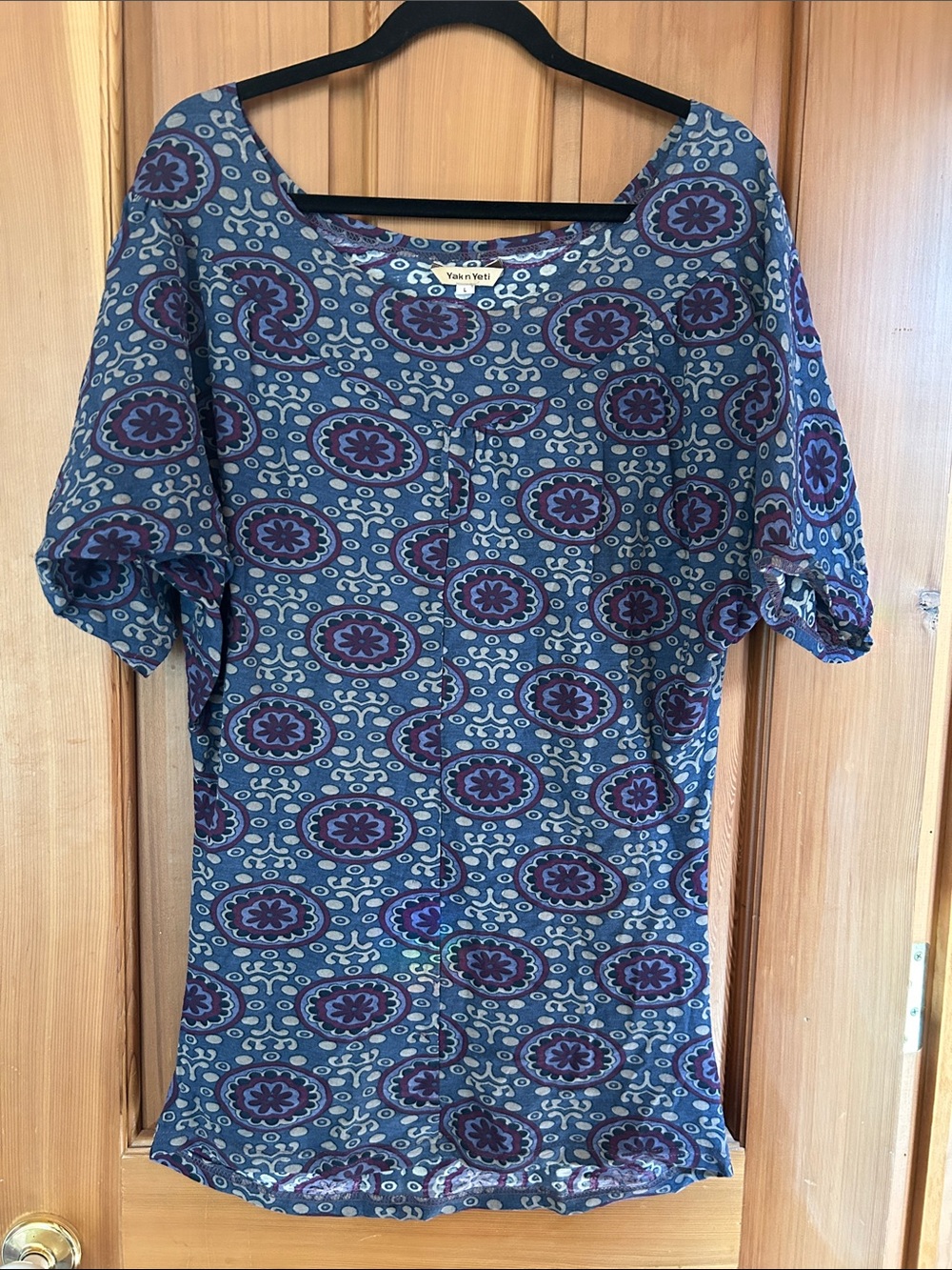 Yala Yala Blue & Purple Short Sleeve Printed Tee - Women's